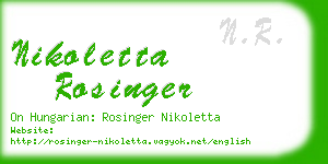 nikoletta rosinger business card